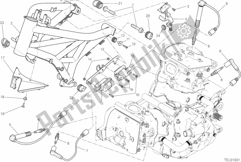 Wszystkie części do Rama Ducati Monster 1200 S 2018